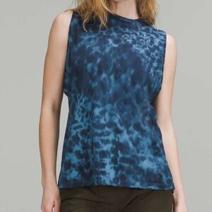 Lululemon All Yours Tank Top Marmoleado Tie Dye Soft Denim True Navy Size 10